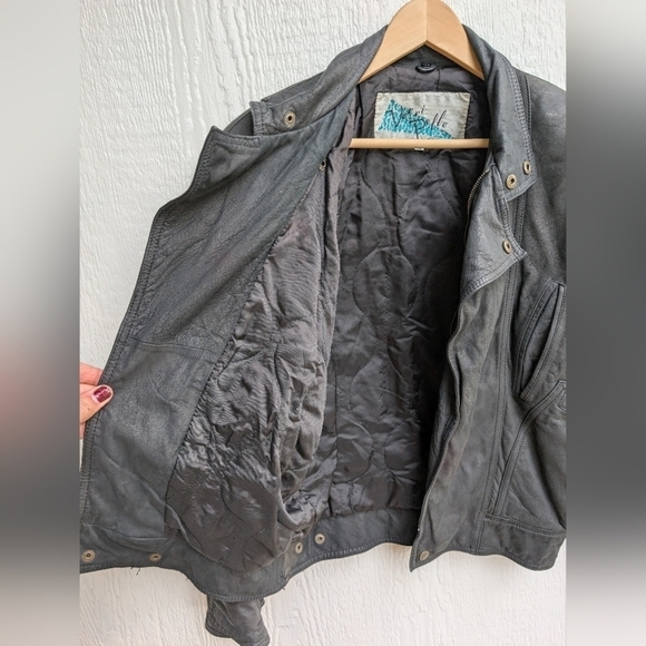 Vintage Verri Pelle By M. Julian Black Leather Bomber Jacket Size 36 - Picture 4 of 7